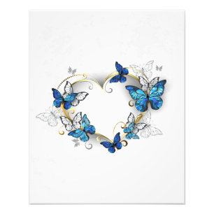 Jewelry Heart with Butterflies Morpho Photo Print