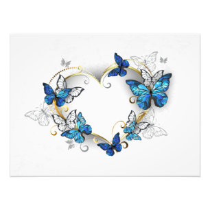 Jewelry Heart with Butterflies Morpho Photo Print