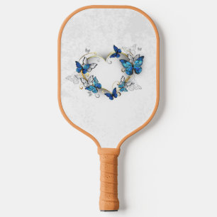 Jewelry Heart with Butterflies Morpho Pickleball Paddle