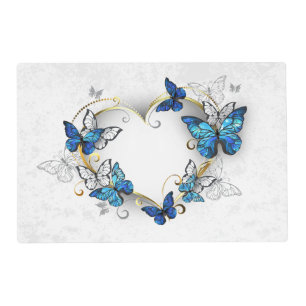 Jewelry Heart with Butterflies Morpho Placemat