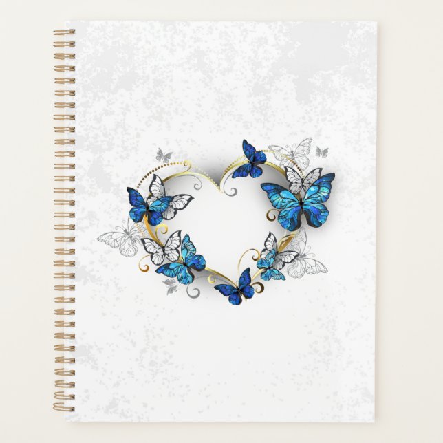 Jewelry Heart with Butterflies Morpho Planner (Front)