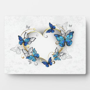 Jewelry Heart with Butterflies Morpho Plaque