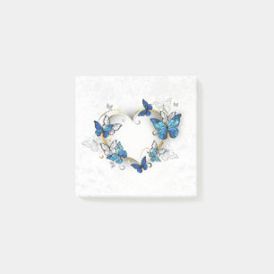 Jewelry Heart with Butterflies Morpho Post-it Notes
