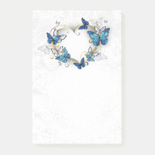 Jewelry Heart with Butterflies Morpho Post-it Notes