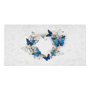 Jewelry Heart with Butterflies Morpho Poster