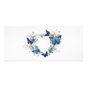 Jewelry Heart with Butterflies Morpho Rack Card