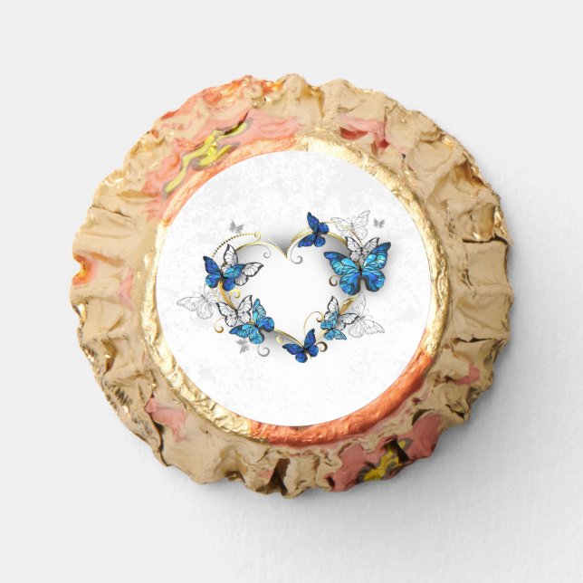 Jewelry Heart with Butterflies Morpho Reese's Peanut Butter Cups (Front)