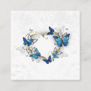 Jewelry Heart with Butterflies Morpho Referral Card