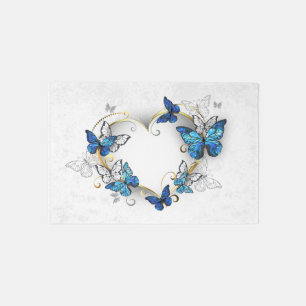 Jewelry Heart with Butterflies Morpho Rug