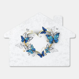 Jewelry Heart with Butterflies Morpho Sign
