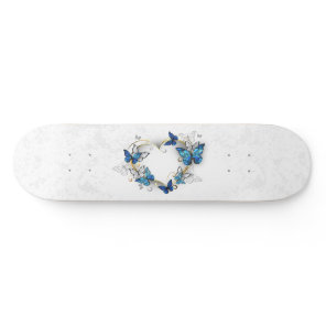 Jewelry Heart with Butterflies Morpho Skateboard