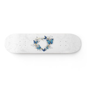 Jewelry Heart with Butterflies Morpho Skateboard