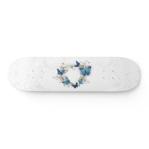 Jewelry Heart with Butterflies Morpho Skateboard