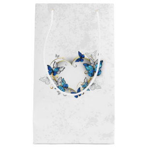 Jewelry Heart with Butterflies Morpho Small Gift Bag