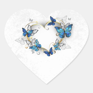 Jewelry Heart with Butterflies Morpho Sticker
