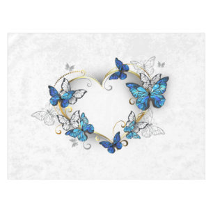 Jewelry Heart with Butterflies Morpho Tablecloth