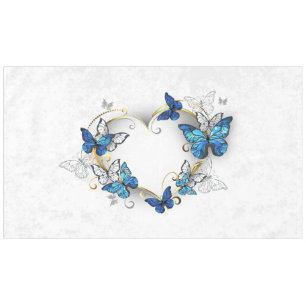 Jewelry Heart with Butterflies Morpho Tablecloth