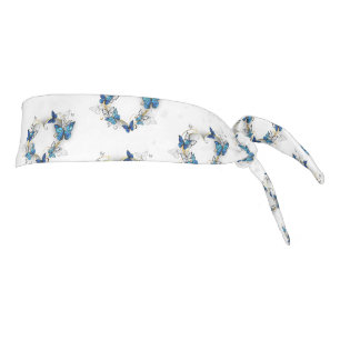Jewelry Heart with Butterflies Morpho Tie Headband