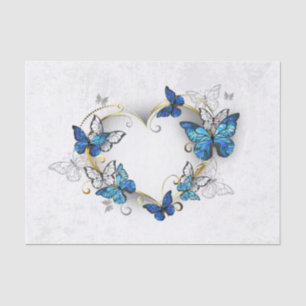 Jewelry Heart with Butterflies Morpho Tissue Paper