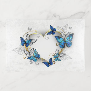 Jewelry Heart with Butterflies Morpho Trinket Tray
