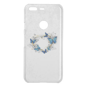 Jewelry Heart with Butterflies Morpho Uncommon Google Pixel Case