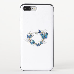 Jewelry Heart with Butterflies Morpho iPhone 8/7 Plus Slider Case