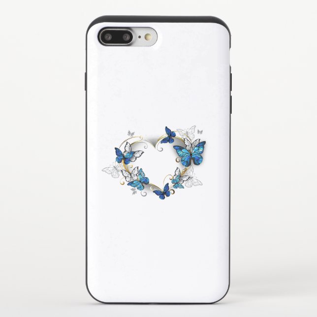 Jewelry Heart with Butterflies Morpho Uncommon iPhone Case (Back)