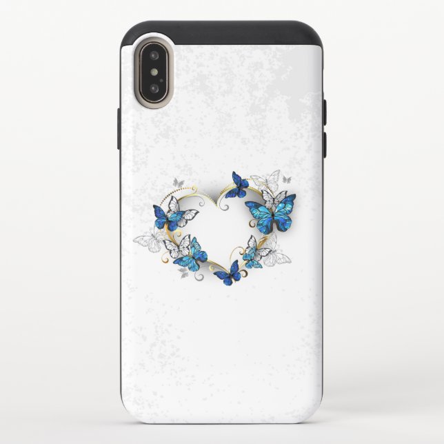 Jewelry Heart with Butterflies Morpho Uncommon iPhone Case (Back)