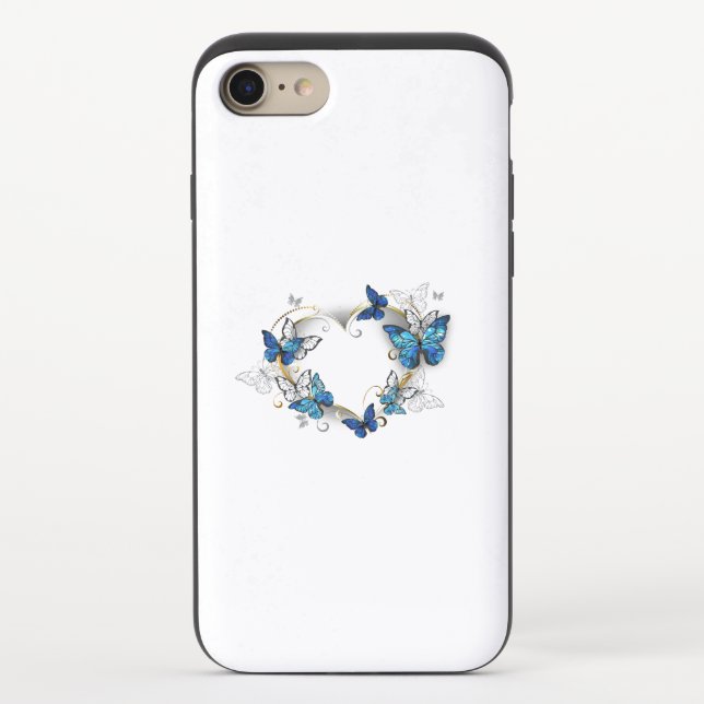 Jewelry Heart with Butterflies Morpho Uncommon iPhone Case (Back)