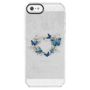 Jewelry Heart with Butterflies Morpho Clear iPhone SE/5/5s Case