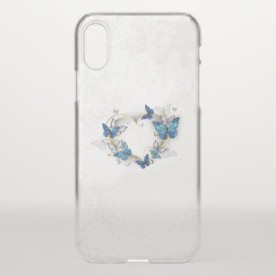 Jewelry Heart with Butterflies Morpho iPhone X Case
