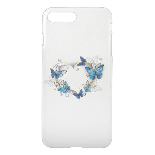 Jewelry Heart with Butterflies Morpho iPhone 8 Plus/7 Plus Case