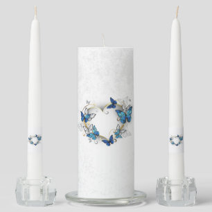 Jewelry Heart with Butterflies Morpho Unity Candle Set