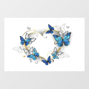 Jewelry Heart with Butterflies Morpho Window Cling