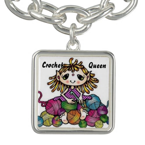 Jewelry Hobby Series Crochet Queen Charm Bracelet