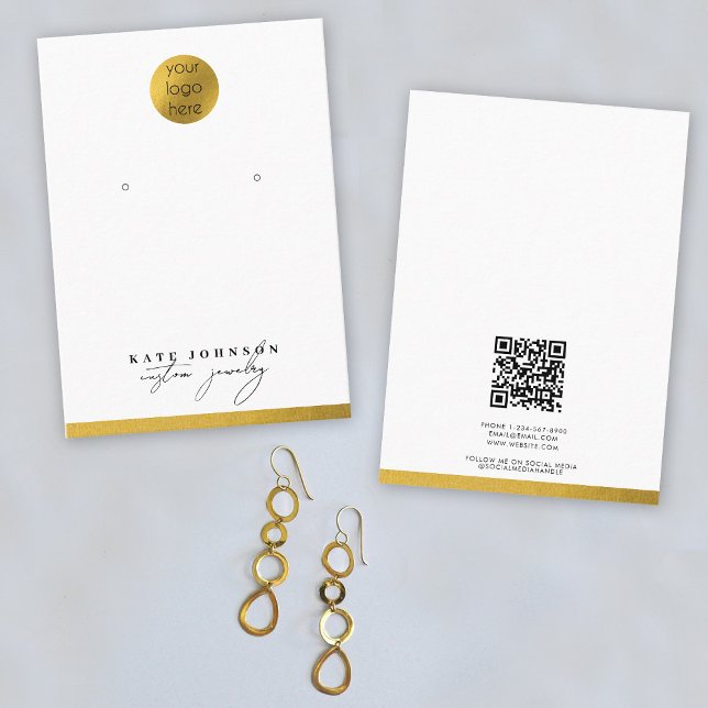 Jewelry Holder Earring Display Business Logo Gold Business Card (Jewelry Holder Earring Display Business Logo Gold Business Card)