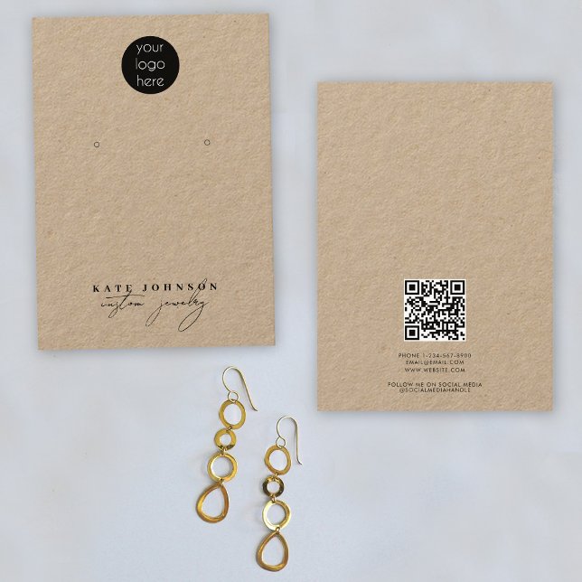 Jewelry Holder Earring Display Business Logo Kraft Business Card (Jewelry Holder Earring Display Business Logo Kraft Business Card)