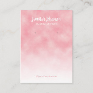 Jewelry holder earrings modern metallic pink white business card