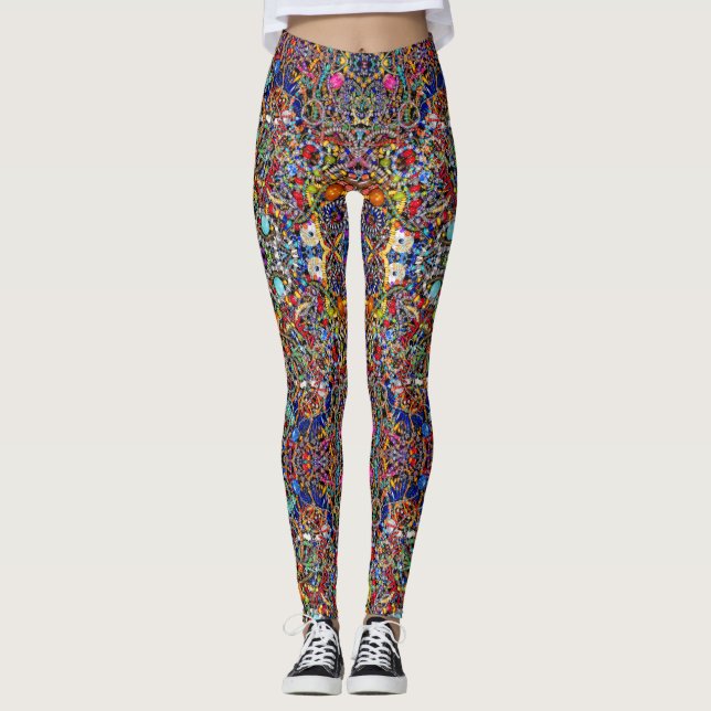 Jewelry inspired leggings colorful kaleidoscopic (Front)