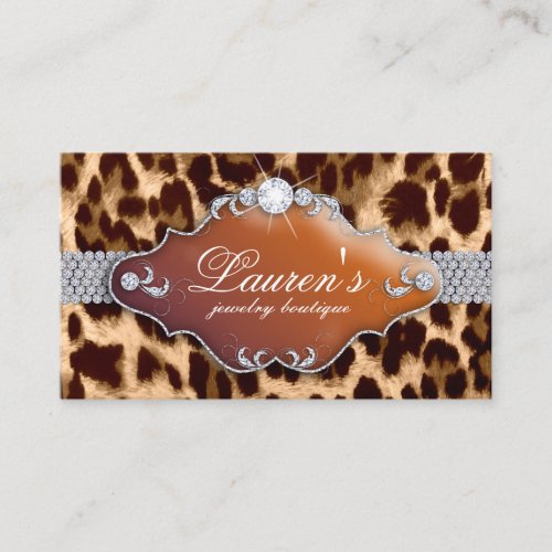Jewelry Leopard Business Card Tanning Brown