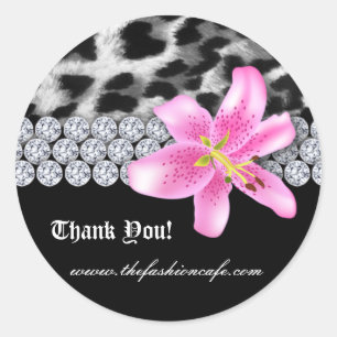 Jewelry Leopard Sticker Lily Flower Thank You