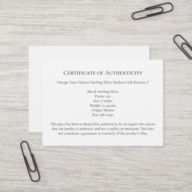 Jewelry Letter Authenticity, Certificate Template | Zazzle