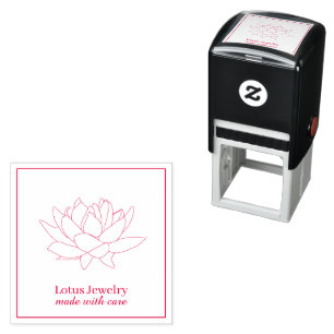 Jewelry lotus flower add your logo branded self-inking stamp