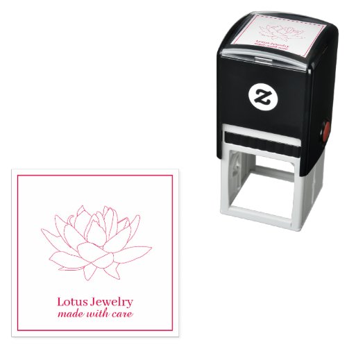 Jewelry lotus flower add your logo branded self_inking stamp