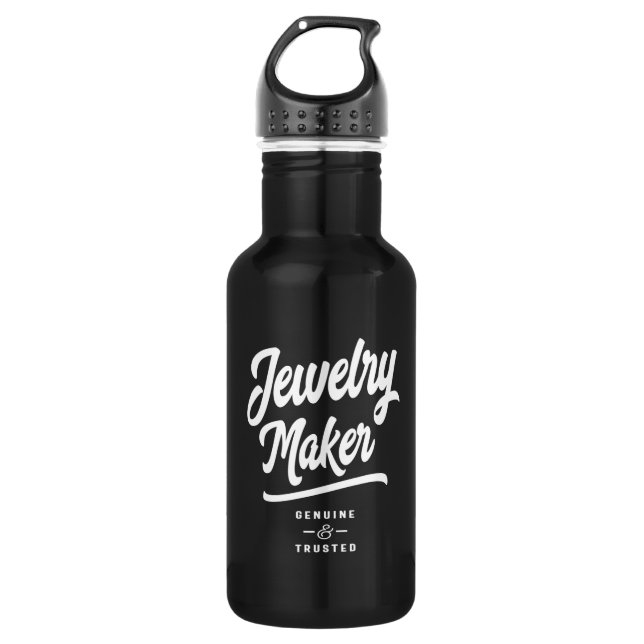 Jewelry Maker Job Title Gift Stainless Steel Water Bottle (Front)