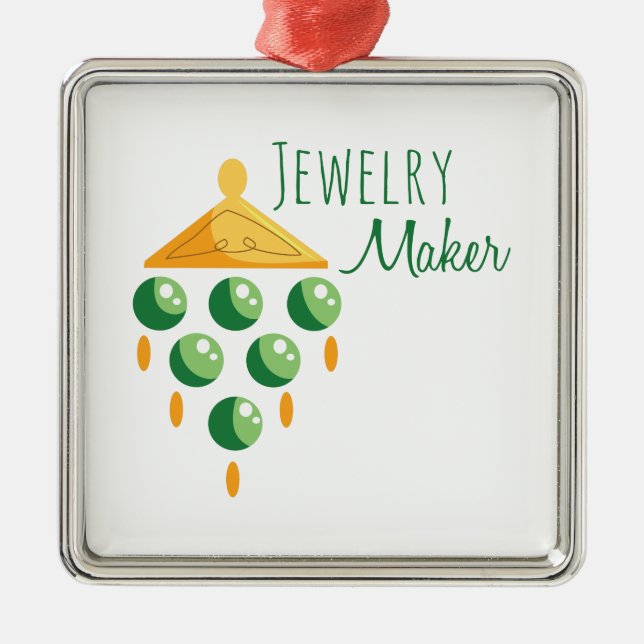 Jewelry Maker Metal Ornament (Front)