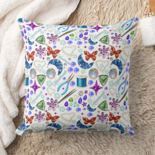 Jewelry Making & Beading Gift crafter Throw Pillow (Blanket)