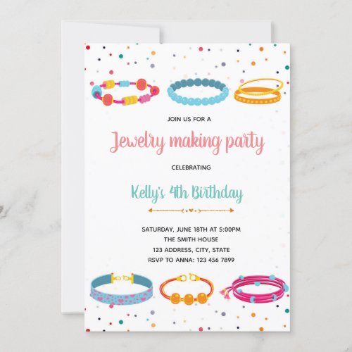 Jewelry making party invitation
