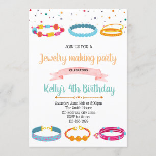 Jewelry making party invitation