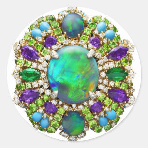 Jewelry Mandala Classic Round Sticker